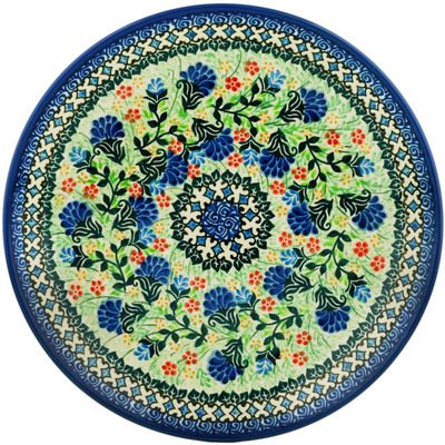 Polish Pottery Dinner Plate 10&frac12;-inch Blue Bonnets UNIKAT
