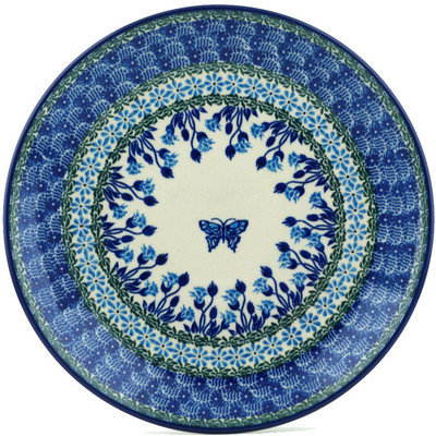 Polish Pottery Dinner Plate 10&frac12;-inch Blue Butterfly