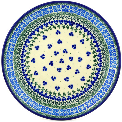 Polish Pottery Dinner Plate 10&frac12;-inch Blue Clover