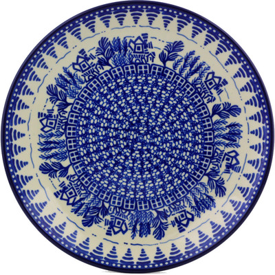 Polish Pottery Dinner Plate 10&frac12;-inch Blue Cottage UNIKAT