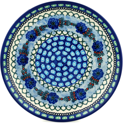 Polish Pottery Dinner Plate 10&frac12;-inch Blue Delight UNIKAT