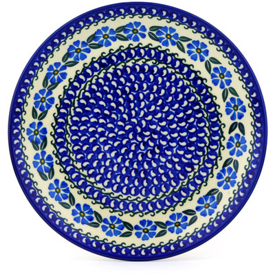 Polish Pottery Dinner Plate 10&frac12;-inch Blue Flax Circle