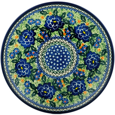 Polish Pottery Dinner Plate 10&frac12;-inch Blue Perfection UNIKAT