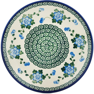 Polish Pottery Dinner Plate 10&frac12;-inch Blue Poppies