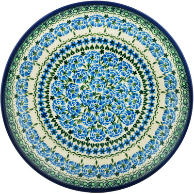 Polish Pottery Dinner Plate 10&frac12;-inch Blue Rose Delight UNIKAT