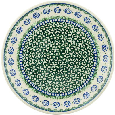 Polish Pottery Dinner Plate 10&frac12;-inch Blue Rose Patch