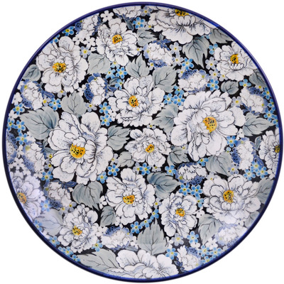 Polish Pottery Dinner Plate 10&frac12;-inch Blue Royal Elegant UNIKAT