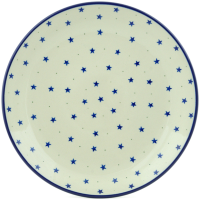 Polish Pottery Dinner Plate 10&frac12;-inch Blue Star Sprinkle