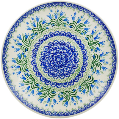 Polish Pottery Dinner Plate 10&frac12;-inch Blue Tulip