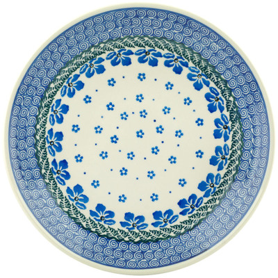 Polish Pottery Dinner Plate 10&frac12;-inch Blue Wildflower