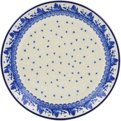 Polish Pottery Dinner Plate 10&frac12;-inch Blue Winter