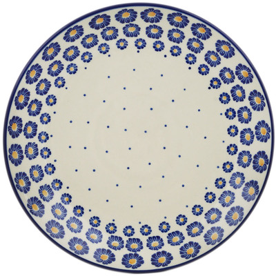 Polish Pottery Dinner Plate 10&frac12;-inch Blue Zinnia