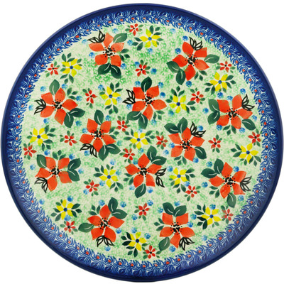 Polish Pottery Dinner Plate 10&frac12;-inch Brilliant Star Flower UNIKAT