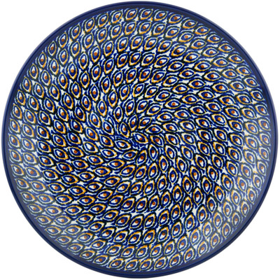Polish Pottery Dinner Plate 10&frac12;-inch Brown Eyed Peacock