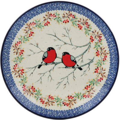 Polish Pottery Dinner Plate 10&frac12;-inch Bullfinch On Rowan UNIKAT