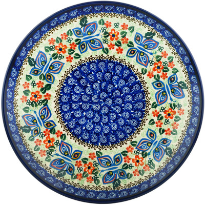 Polish Pottery Dinner Plate 10&frac12;-inch Butterfly Frolick UNIKAT