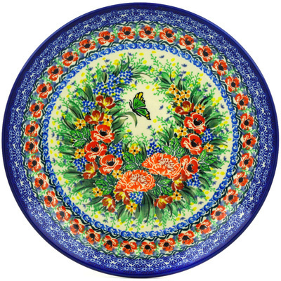 Polish Pottery Dinner Plate 10&frac12;-inch Butterfly Meadow UNIKAT