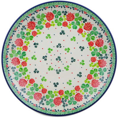 Polish Pottery Dinner Plate 10&frac12;-inch Clover Flower Wreath
