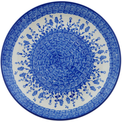 Polish Pottery Dinner Plate 10&frac12;-inch Cobalt Garden