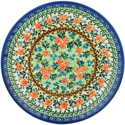 Polish Pottery Dinner Plate 10&frac12;-inch Coral Garden UNIKAT