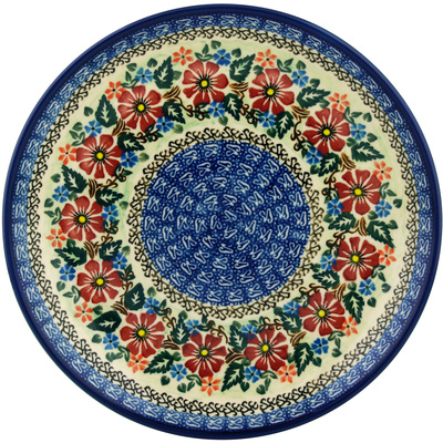 Polish Pottery Dinner Plate 10&frac12;-inch Cosmos Garden UNIKAT