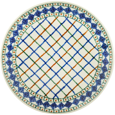 Polish Pottery Dinner Plate 10&frac12;-inch Criss Cross