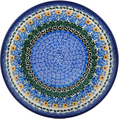 Polish Pottery Dinner Plate 10&frac12;-inch Daisies And Roses UNIKAT