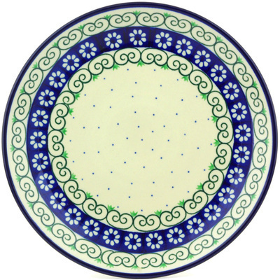 Polish Pottery Dinner Plate 10&frac12;-inch Daisy Chain