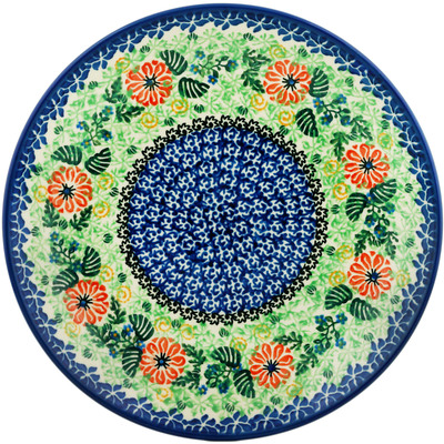 Polish Pottery Dinner Plate 10&frac12;-inch Electric Dahlia UNIKAT