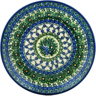 Polish Pottery Dinner Plate 10&frac12;-inch Emerald Field UNIKAT
