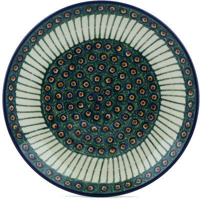 Polish Pottery Dinner Plate 10&frac12;-inch Emerald Peacock