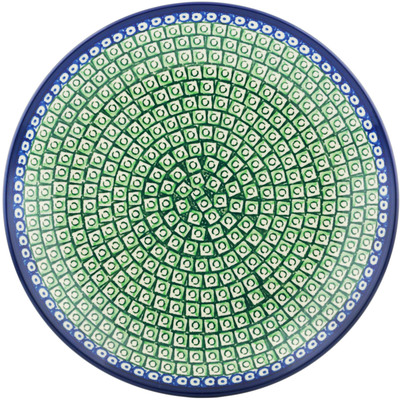 Polish Pottery Dinner Plate 10&frac12;-inch Emerald Squares