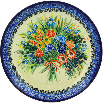 Polish Pottery Dinner Plate 10&frac12;-inch Fall Bouquet UNIKAT