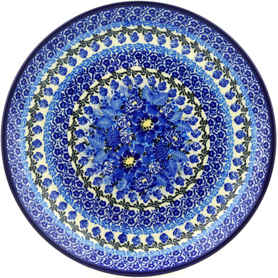 Polish Pottery Dinner Plate 10&frac12;-inch Fields Of Blue UNIKAT