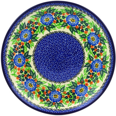 Polish Pottery Dinner Plate 10&frac12;-inch Fire And Lime UNIKAT