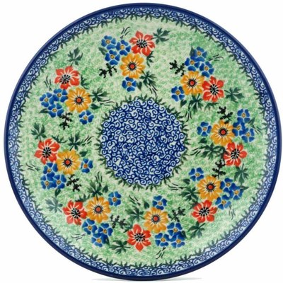 Polish Pottery Dinner Plate 10&frac12;-inch Flower Melody UNIKAT