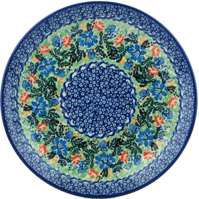 Polish Pottery Dinner Plate 10&frac12;-inch Flower Ring UNIKAT