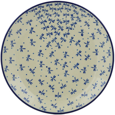 Polish Pottery Dinner Plate 10&frac12;-inch Flying Dragonflies