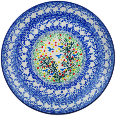 Polish Pottery Dinner Plate 10&frac12;-inch Free Flock UNIKAT