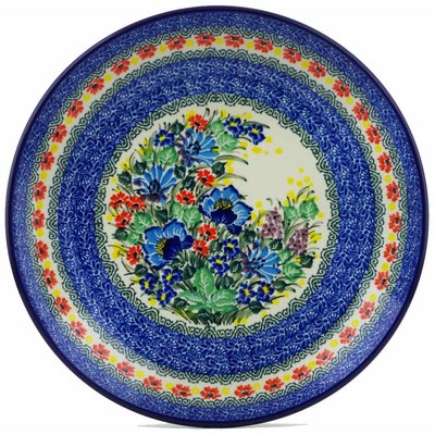 Polish Pottery Dinner Plate 10&frac12;-inch Fresh And Blue UNIKAT
