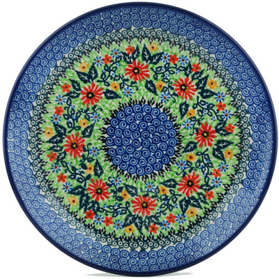 Polish Pottery Dinner Plate 10&frac12;-inch Glorious Ornament UNIKAT