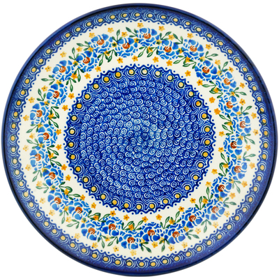 Polish Pottery Dinner Plate 10&frac12;-inch Goden Dots UNIKAT