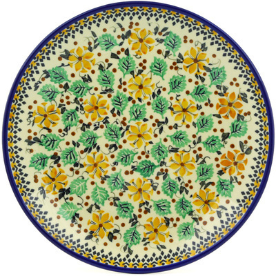 Polish Pottery Dinner Plate 10&frac12;-inch Golden Starflower UNIKAT