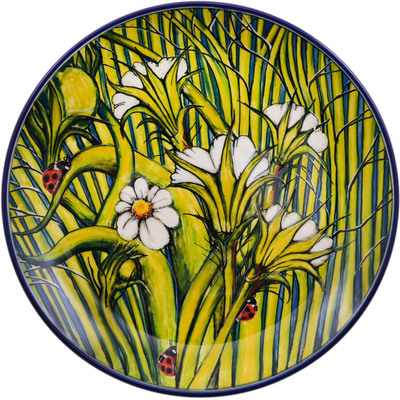 Polish Pottery Dinner Plate 10&frac12;-inch Grass Tales UNIKAT