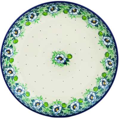 Polish Pottery Dinner Plate 10&frac12;-inch Green Flora