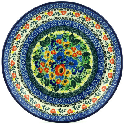 Polish Pottery Dinner Plate 10&frac12;-inch Hidden Meadow UNIKAT