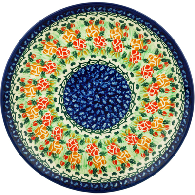 Polish Pottery Dinner Plate 10&frac12;-inch Kaleidoscope Of Roses UNIKAT