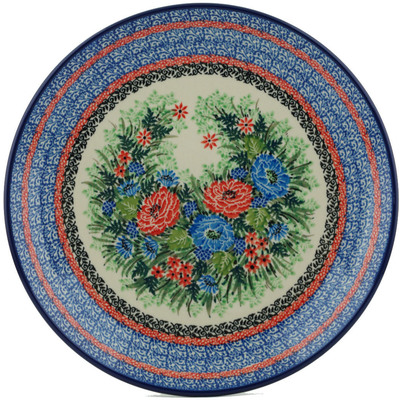 Polish Pottery Dinner Plate 10&frac12;-inch Kingdom Of Flowers UNIKAT