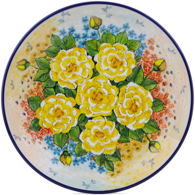 Polish Pottery Dinner Plate 10&frac12;-inch L38 Yellow Elegance UNIKAT