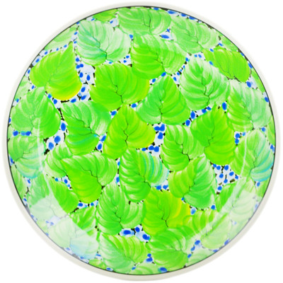 Polish Pottery Dinner Plate 10&frac12;-inch L63 Young Leaves UNIKAT